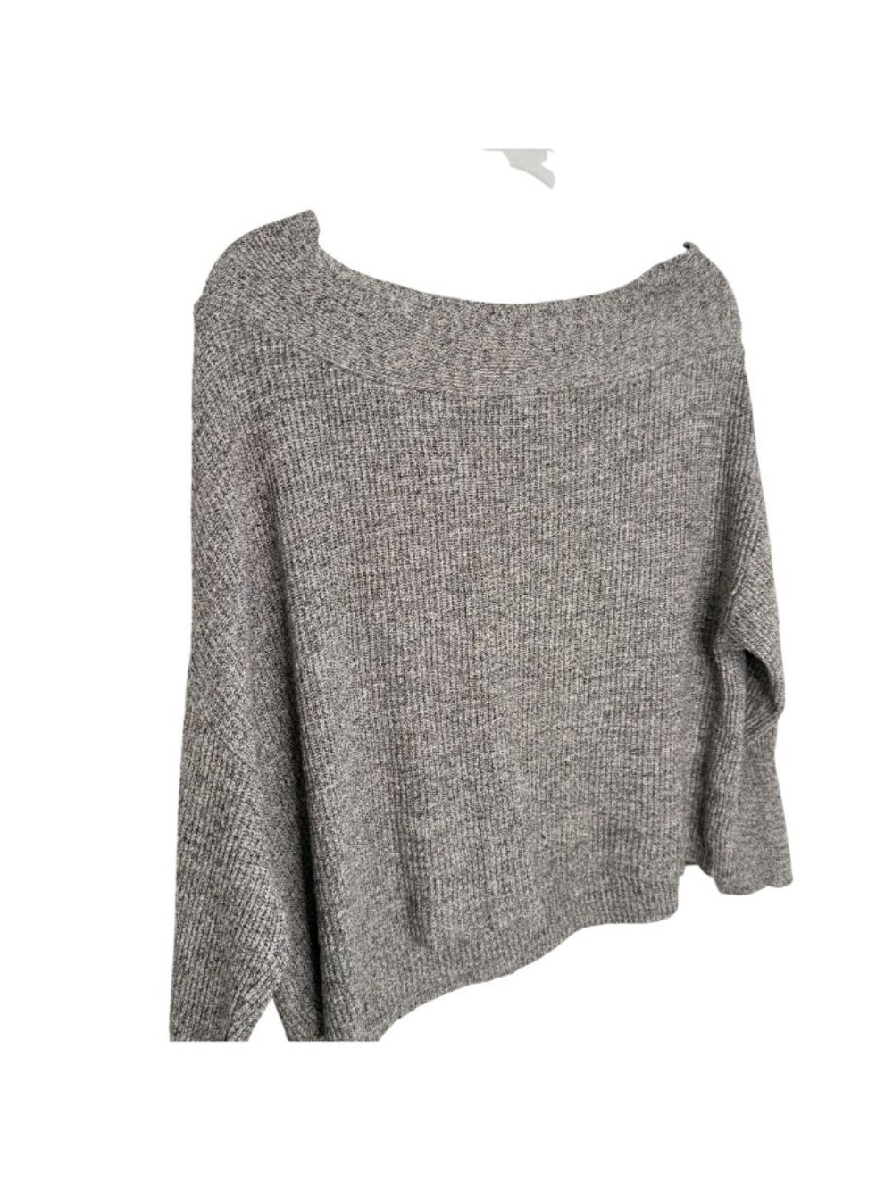 Free People Heathered Grey Knit Off-Shoulder Sweater, S - Picture 4 of 8